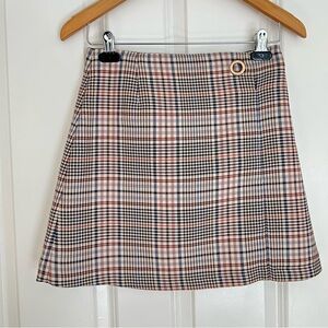 Sandro "Power" A-Line Multi Plaid Skirt, French Sz 1 (US 2-4)